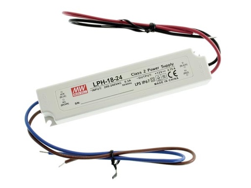 [H47492] LED strømforsyning - 24Vdc / 18W (IP67)