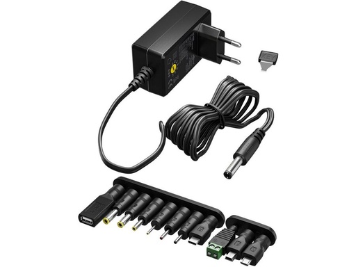 [H64118] Universal netadapter - 3-12Vdc, 18W (1,5A) inkl. 11 stik