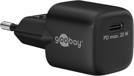 [H63865] USB-C lynlader PD GaN Nano (20W), sort