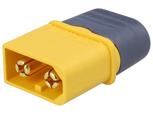 [H42263] DC-XT60 kabelstik - 2pol han, loddeben, m. kappe