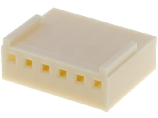 [H13945] Ledning-til-print stikhus - NS25, 6pol (1x6) hun 2,54mm
