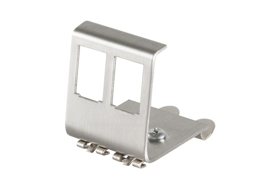[H41727] DIN-skinne adapter til 2x RJ45 Keystone modul, metal