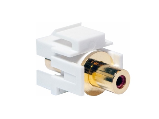 [H49332] Keystone RCA stik (Rød) - 2 x RCA hun, Hvid