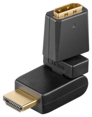 [H50902] HDMI adapter - HDMI A han > HDMI A hun, 360° rotation, Sort