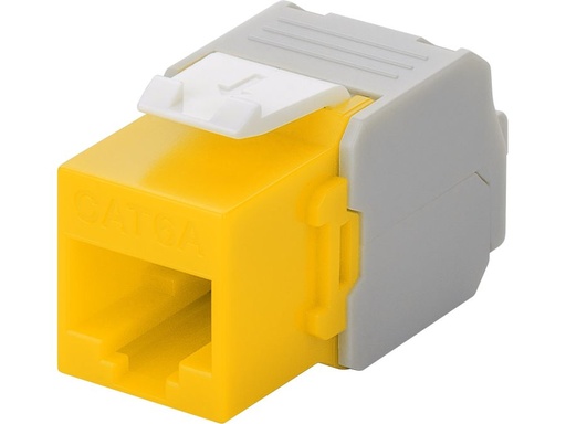 [H48838] Keystone RJ45 fatning - CAT6a uskærmet, Gul (Toolless)