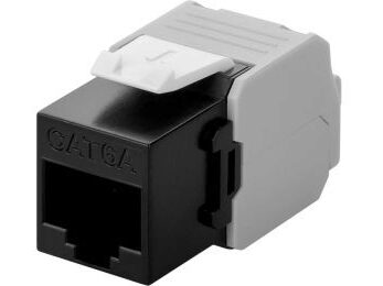 [H48839] Keystone RJ45 fatning - CAT6a uskærmet, Sort (Toolless)