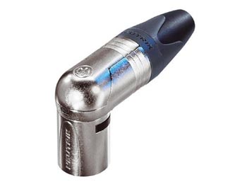 [H28256] Neutrik - XLR 3pol han kabelstik, 90°, Nikkel-Sølv