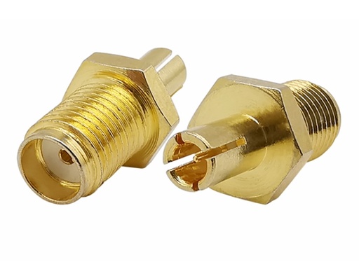[H54592] Adapter - SMA hun til TS9 han, Guld (2 stk.)