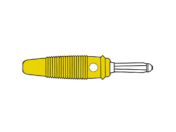 [H20506] Prof. Bananstik, 4mm + sidehul, 16A, Gul (skruetype)
