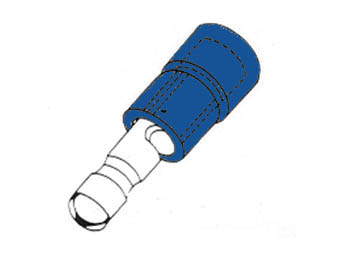 [H20386] Blå kabelsko - Ø4,9mm Rundstik, 1,5-2,5mm² (10 stk.)