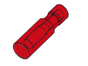 [H20405] Rød kabelsko - Rundstik hun Ø3,9mm 0,4-1,4mm² (10 stk.)