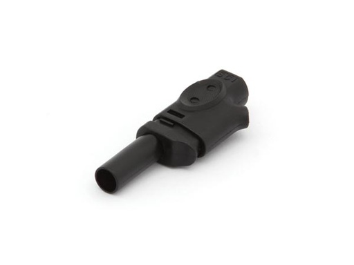 [H20459] Bananstik - 4mm, IEC1010 sikkerhedsstik, Sort (stabelbar)