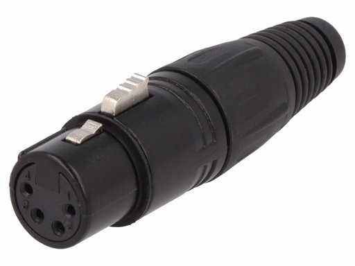 [H21492] XLR stik - 4P hun, Sort