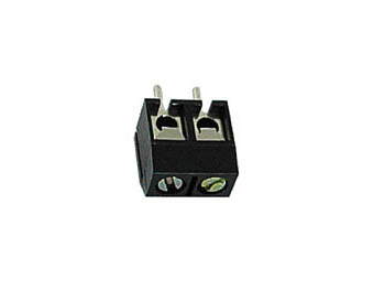 [H21337] Print Skrueterminal - 2pol, 5mm benafst., lav profil, Sort