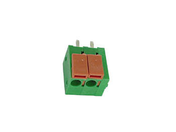 [H21339] Skrueløs terminal - 2pol, 5mm benafstand (4 ben), Grøn