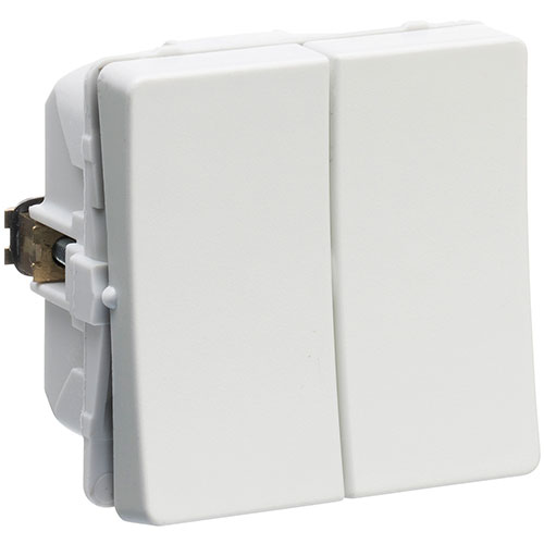 [1017054653] LK Fuga dobbelt korrespondance afbryder 16A - lysegrå