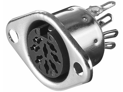 [H20632] DIN fatning - 8pol hun 270°, Til kabinet