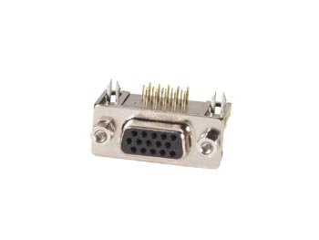 [H20765] D-SUB stik - 15pol HD hun (VGA) 90° til print
