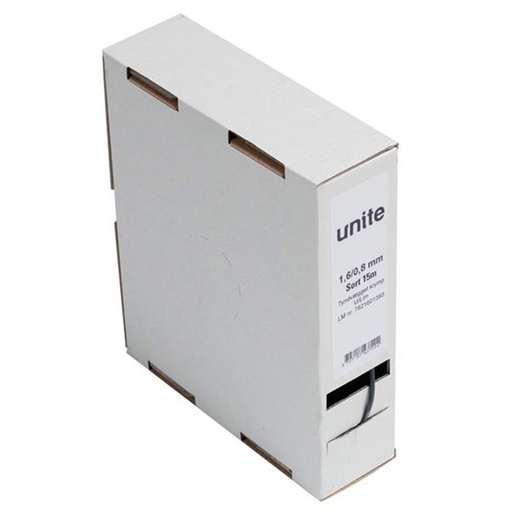 [7821601393] Tyndvægget krymp u. lim 1,6 mm.  sort 15 m