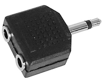 [H20987] 3,5mm mono JACK han til 2 x 3,5mm mono JACK hun