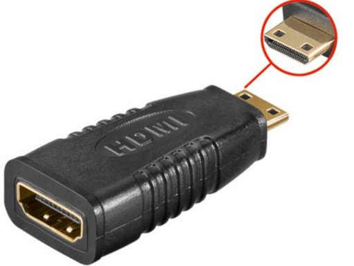[H29346] HDMI adapter - 19pol HDMI-A hun til 19pol HDMI mini-C han