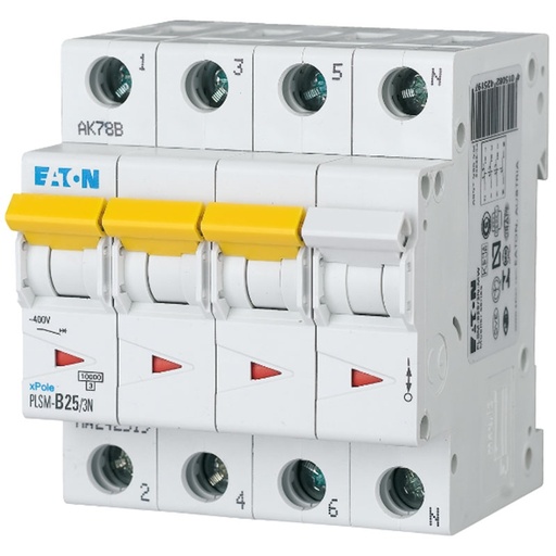 [7822215306] Automatsikring 3P+N 25A C 6/10KA (Moeller/Eaton)