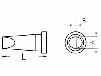 [H24959] Weller spids LT-A - 1,6x0,7mm Flad kort (til WP80/WPS80)