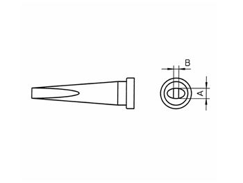 [H24966] Weller spids LT-K - 1,2x0,4mm Flad lang (til WP80/WPS80)