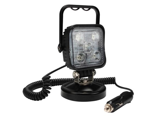[H50166] LED projektør m. magnetfod - 12-24V / 15W, Neutral hvid