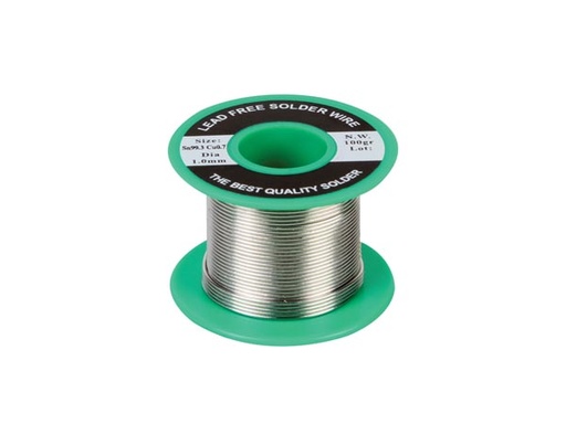 [H23052] Blyfri loddetin - 99,3%Sn%  0,7%Cu, Ø1mm (100g)