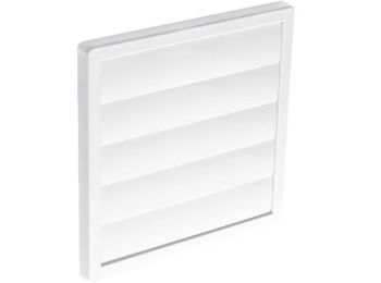 [H49832] Ventilationsrist m. lukkespjæld - 170x170mm Ø150mm, Hvid