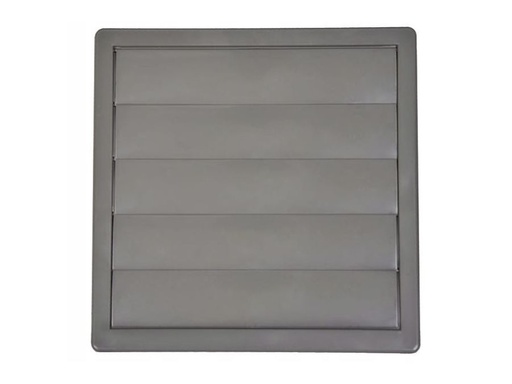 [H49952] Ventilationsrist m. lukkespjæld - 170x170mm Ø125mm, Grå