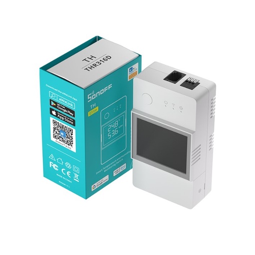 [H57184] TH Elite - Wi-Fi Smart Switch u. temp./fugtsensor (16A)
