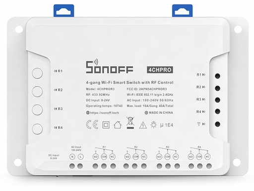 [H50292] 4CH Pro (R3) - Wi-Fi Smart Switch, 4 kanaler (4x10A)