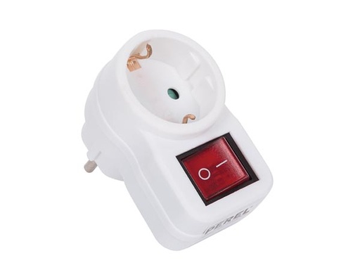 [H48337] Netstikadapter m. afbryder - CEE7/3 udtag