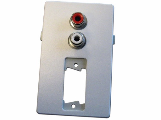 [H32975] VGA vægdåse m. 2 x Phono - 1.5 modul, Hvid (FUGA tilpasset)