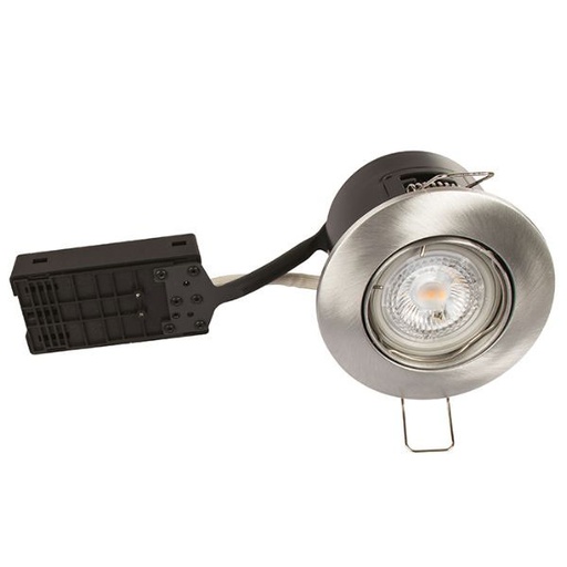 [7842207899] LED spot 5W dæmpbar flimmerfri 3000K 450Lm - Rund, børstet