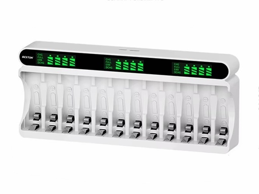 [H29268] NiMH Batterilader, 12 x AA/AAA, USB-C indgang