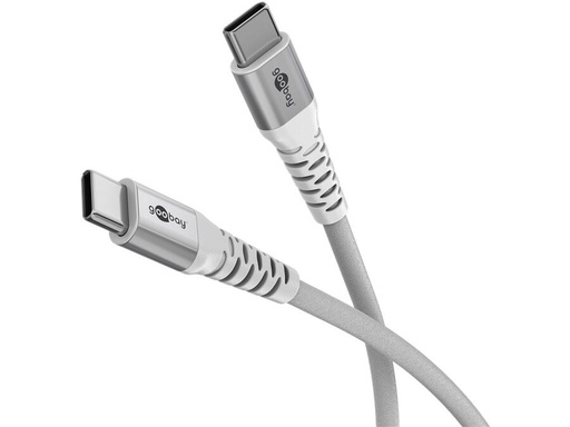 [H64683] USB-C til USB-C Supersoft PD Tekstilkabel, 3A, Hvid (1m)