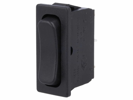 [H59893] Vippekontakt - 1P (ON)-OFF-(ON), 250VAC/6A, Sort