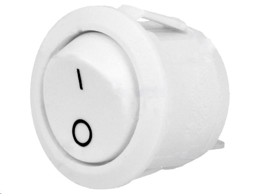 [H45654] Vippekontakt - 1P OFF-ON, 10A/250V, Hvid (Ø20,2mm)