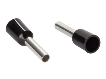 [H20707] Isoleret ledningsende-tylle - 1,5mm² 8mm Sort (25 stk.)