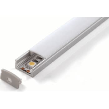 [4257800923] Alu Profil 2, påbygning 2000 x 17,1 x 8 mm, alu/opal.