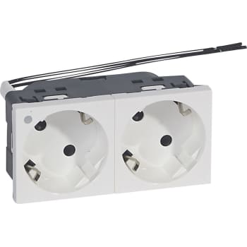 [8736101042] SCHUKO stikkontakt dobbelt hvid med lampe 230V 2X2P+J