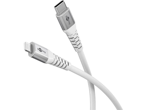 [H64817] USB-C til Lightning Supersoft PD Tekstilkabel, 3A, Hvid (2m)