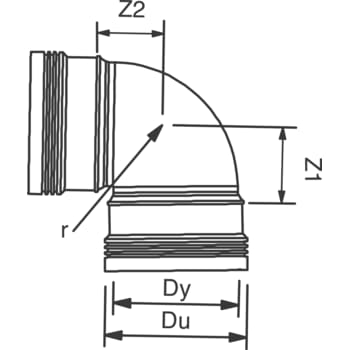 [186118332] 32 mm x 88,5° Bøjning afløb hvid PP Wavin