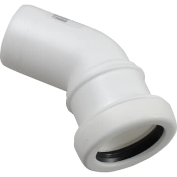 [186151340] 40 mm x 45° Bøjning afløb hvid PP