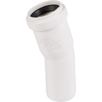 [186171332] 32 mm x 15° Bøjning afløb hvid PP