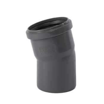 [186174675] 75 mm x 15° Bøjning afløb PP grå