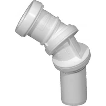 [186193332] 32 mm x 0/90° Bøjning muffe/nippel afløb hvid PP